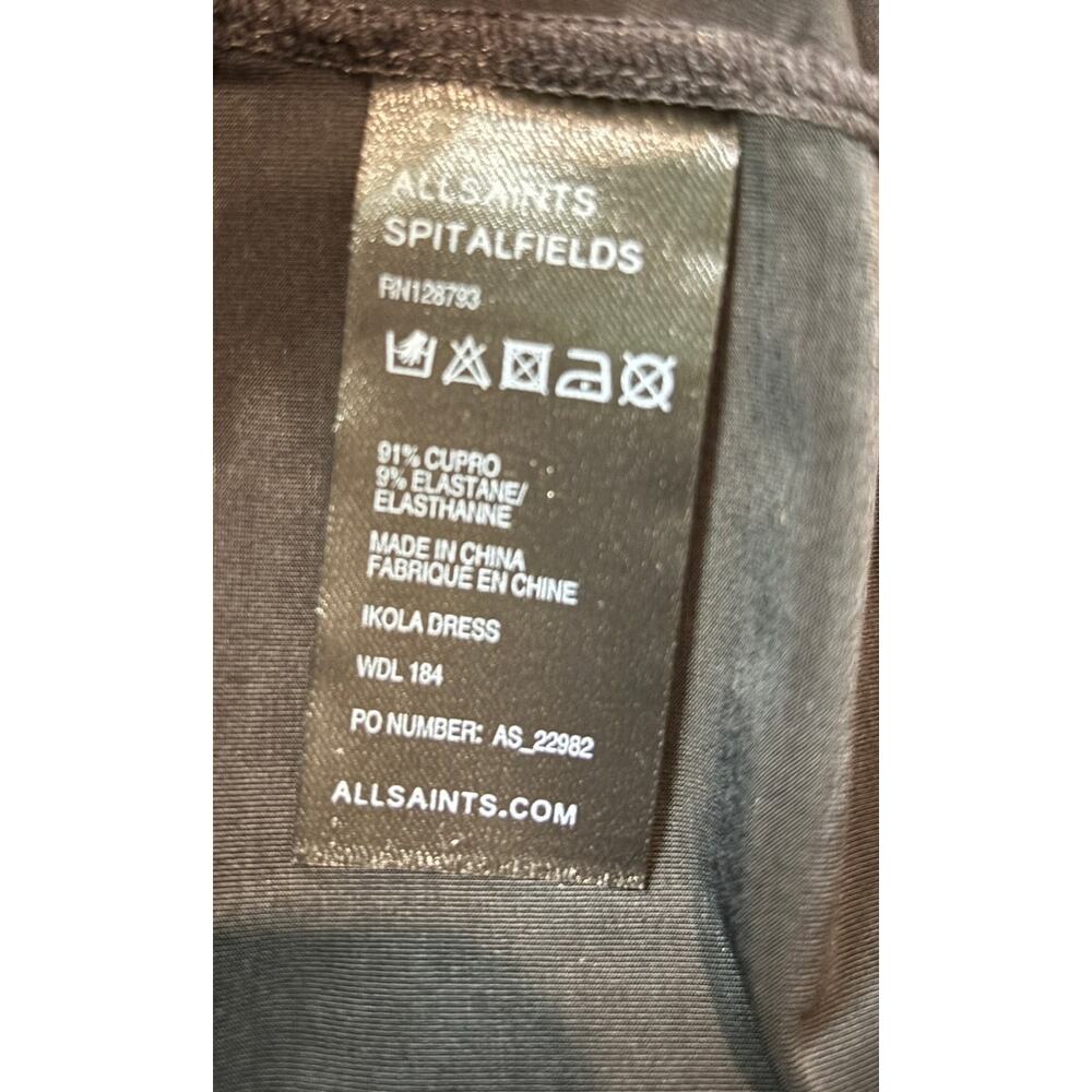 All Saints Black Spitalfields Cocktail Midi Dress Size 6 - Picture 14 of 14